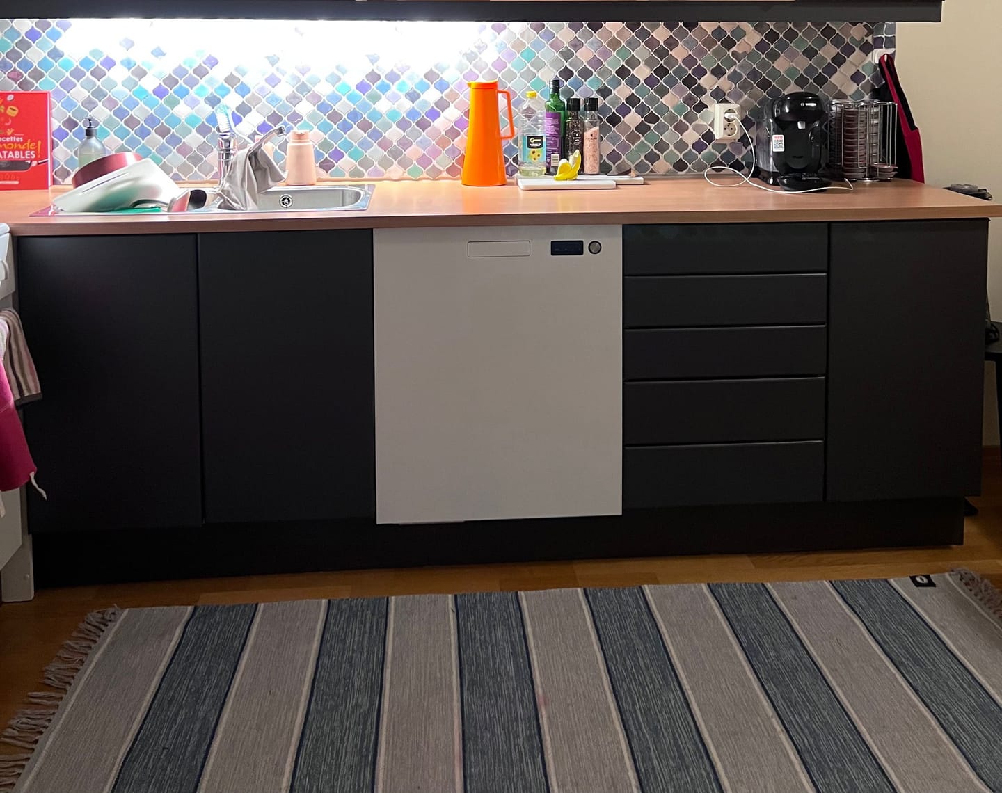 Customer photo review of Lanterne blå/grønn selvklebende veggfliser