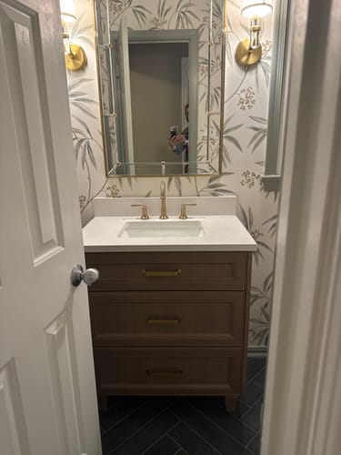 Customer photo review of Davenport SLIM 30" Almond Coast Bathroom Vanity - All Drawers