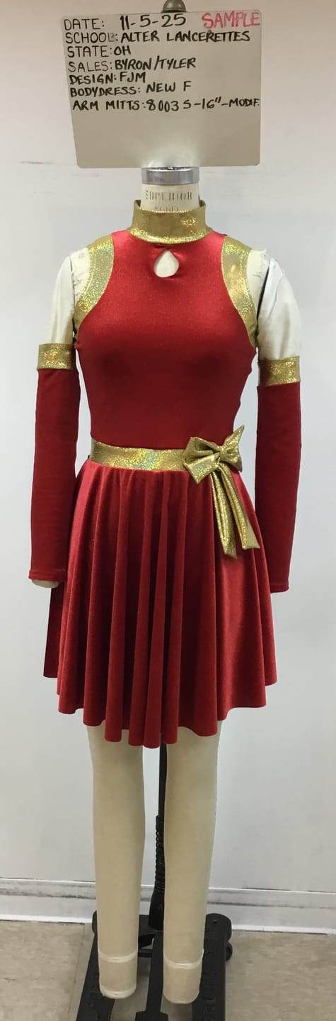Customer photo review of Red Shimmery Stretch Velvet