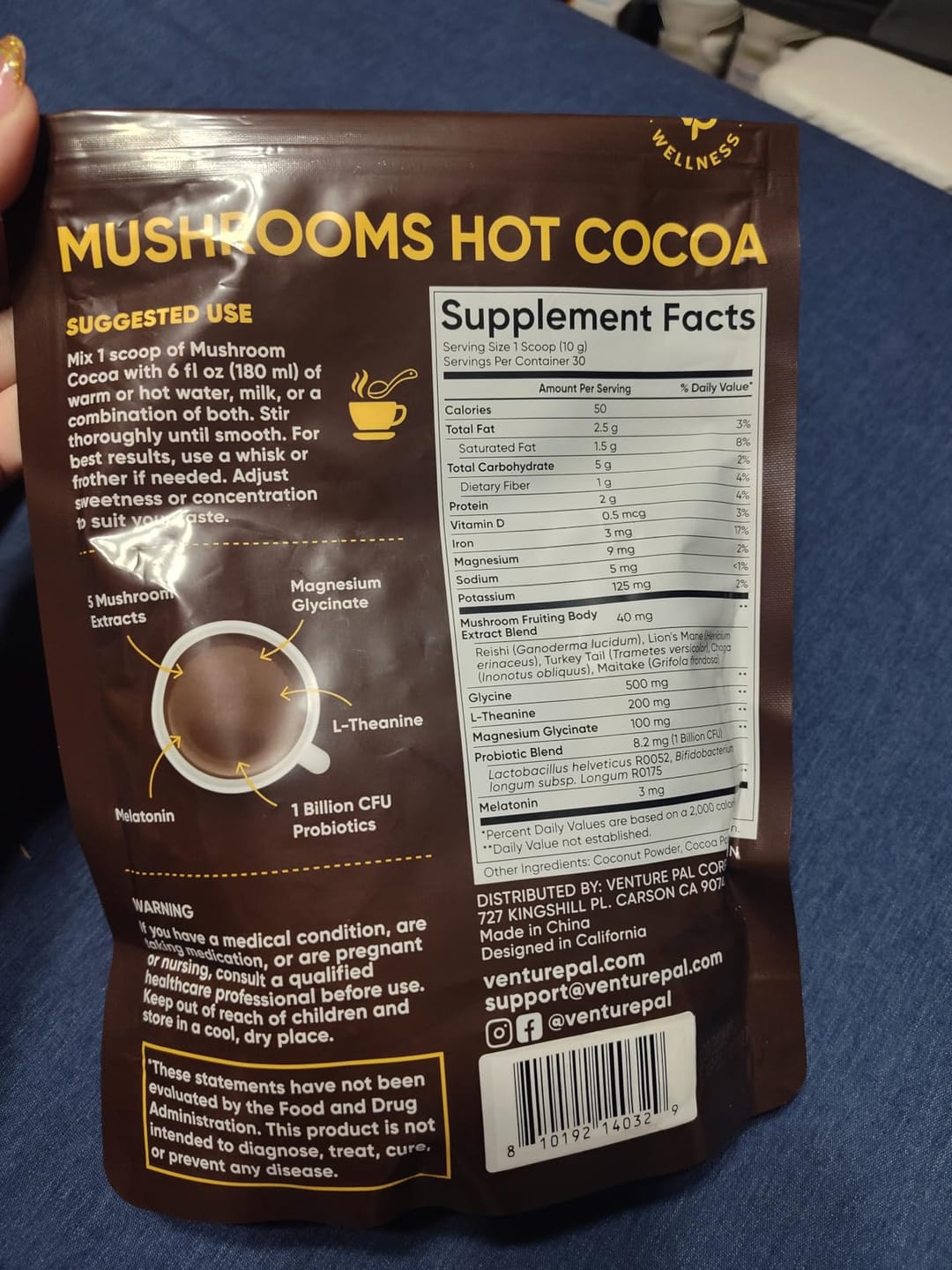 Customer photo review of Mushroom Hot Cocoa - 30 servings