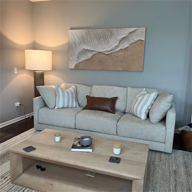 Customer photo review of Ocean And Sky Textured Painting Canvas #OS021