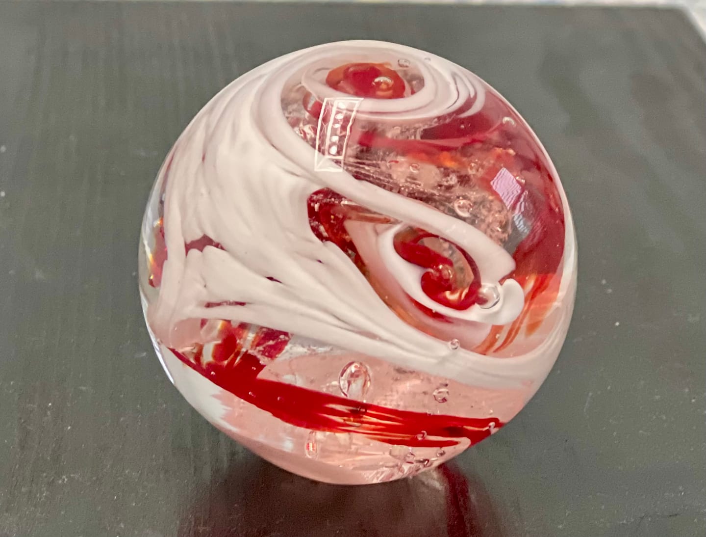 Customer photo review of Glimmer Orb with Cremation Ashes