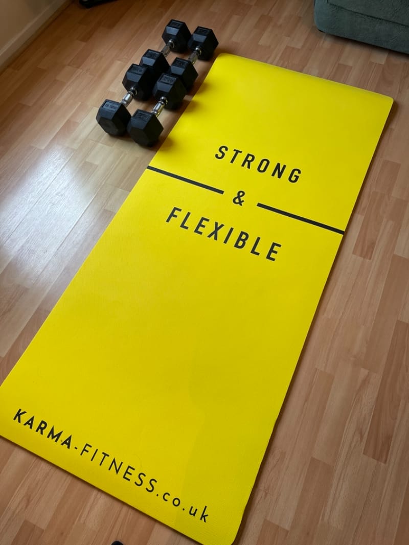 Customer photo review of Large Exercise Mat - Extra Wide & Thick Yoga Mat