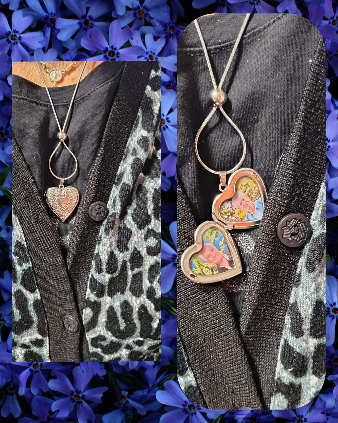 Customer photo review of Collana Cuore Apribile in Acciaio Inox Argento con Foto Personalizzata + Iniziale Esterna | Gioiello Elegante