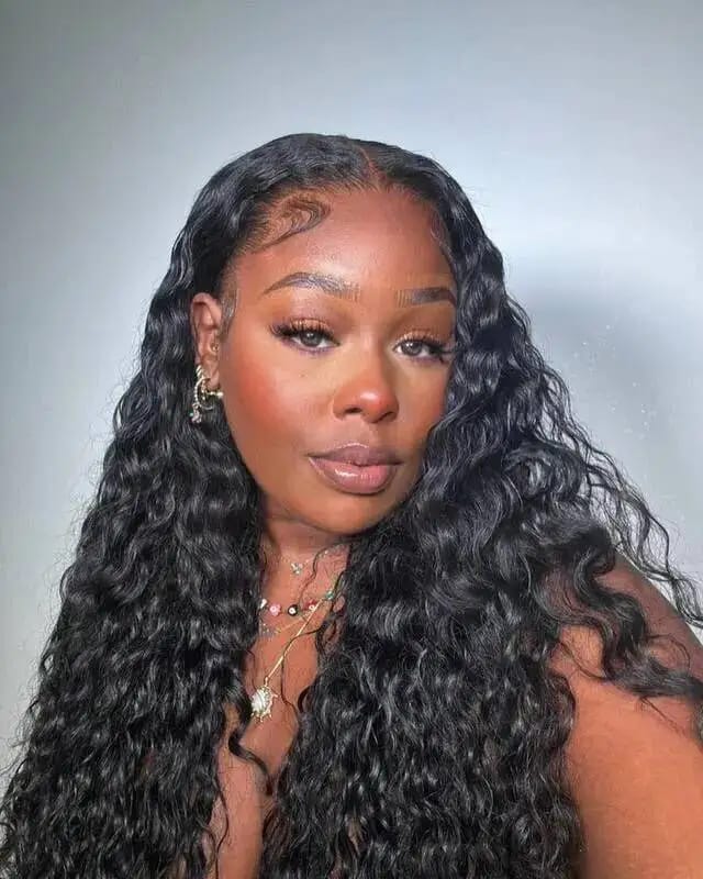Customer photo review of MORE FACE M-cap Burmese Curly Wear Go Wigs Pre Cut 9x6 HD Lace Bleached Knots Glueless Wigs Human Hair Tiny Knots Pre Plucked Hairline