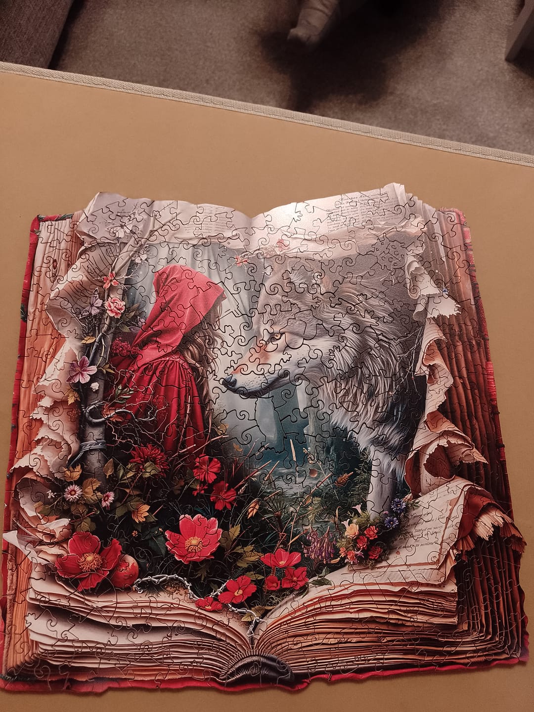 Customer photo review of Wolf and the Maiden Wooden Jigsaw Puzzle