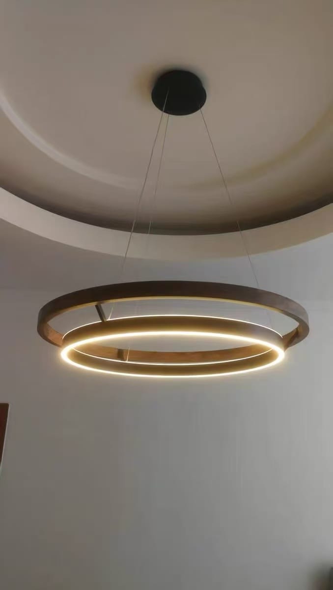 Customer photo review of WOMO Circular Led Wood Chandelier-WM2492