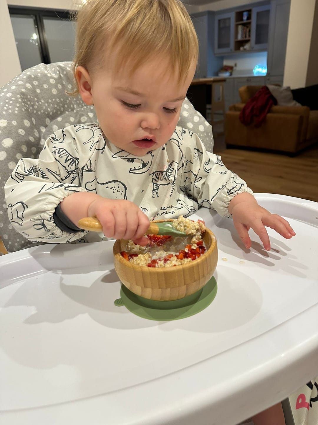 Customer photo review of Elephant Bamboo Feeding Set - Plate, Bowl, Spoon & Fork Gift Set