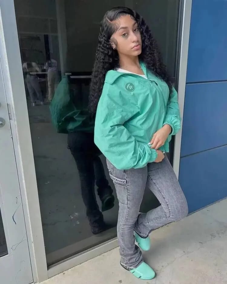 Customer photo review of MORE FACE M-cap Burmese Curly Wear Go Wigs Pre Cut 9x6 HD Lace Bleached Knots Glueless Wigs Human Hair Tiny Knots Pre Plucked Hairline