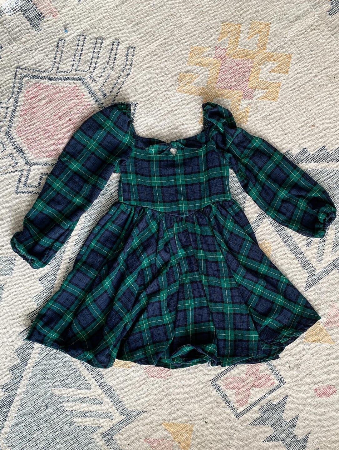 Customer photo review of Navy and Green Tartan Brushed Cotton Fabric