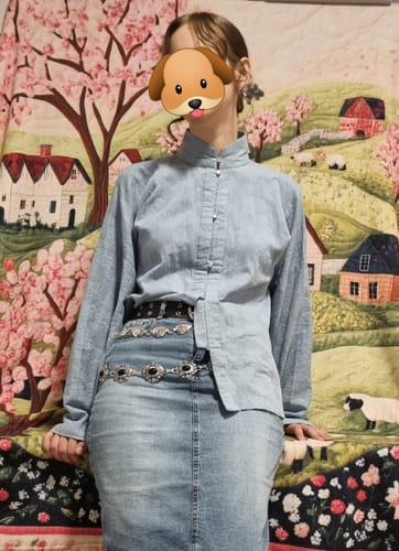 Customer photo review of Jiao Tang 焦糖 Caramel Ming Dynasty Pure Cotton Liling Duijin Pipa & Straight Sleeve Standing Collar Top