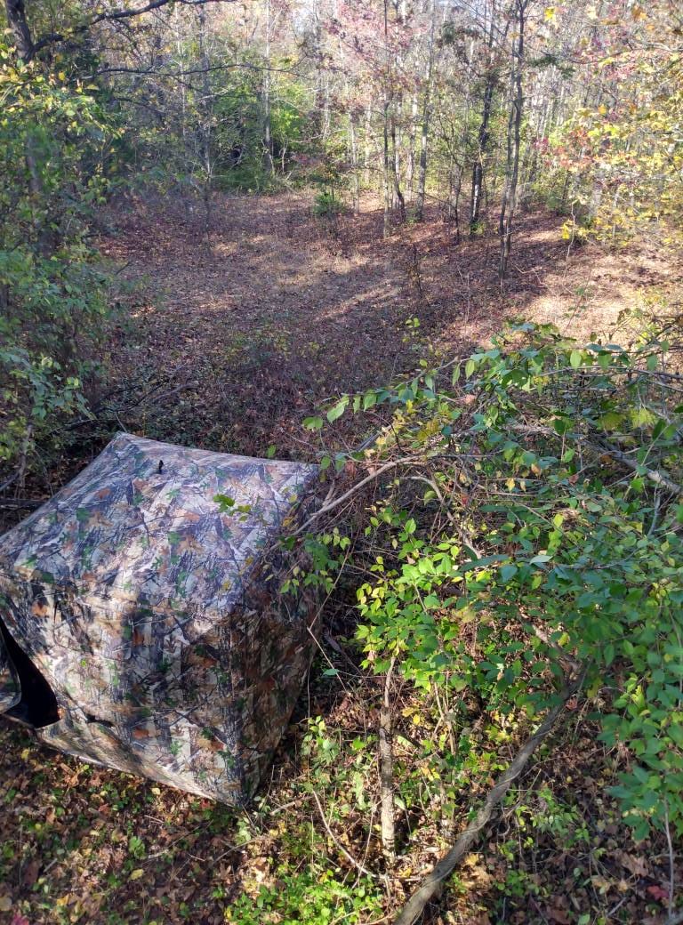 Customer photo review of Vis Series See Through Hunting Blind, Pop Up Ground Deer Blind