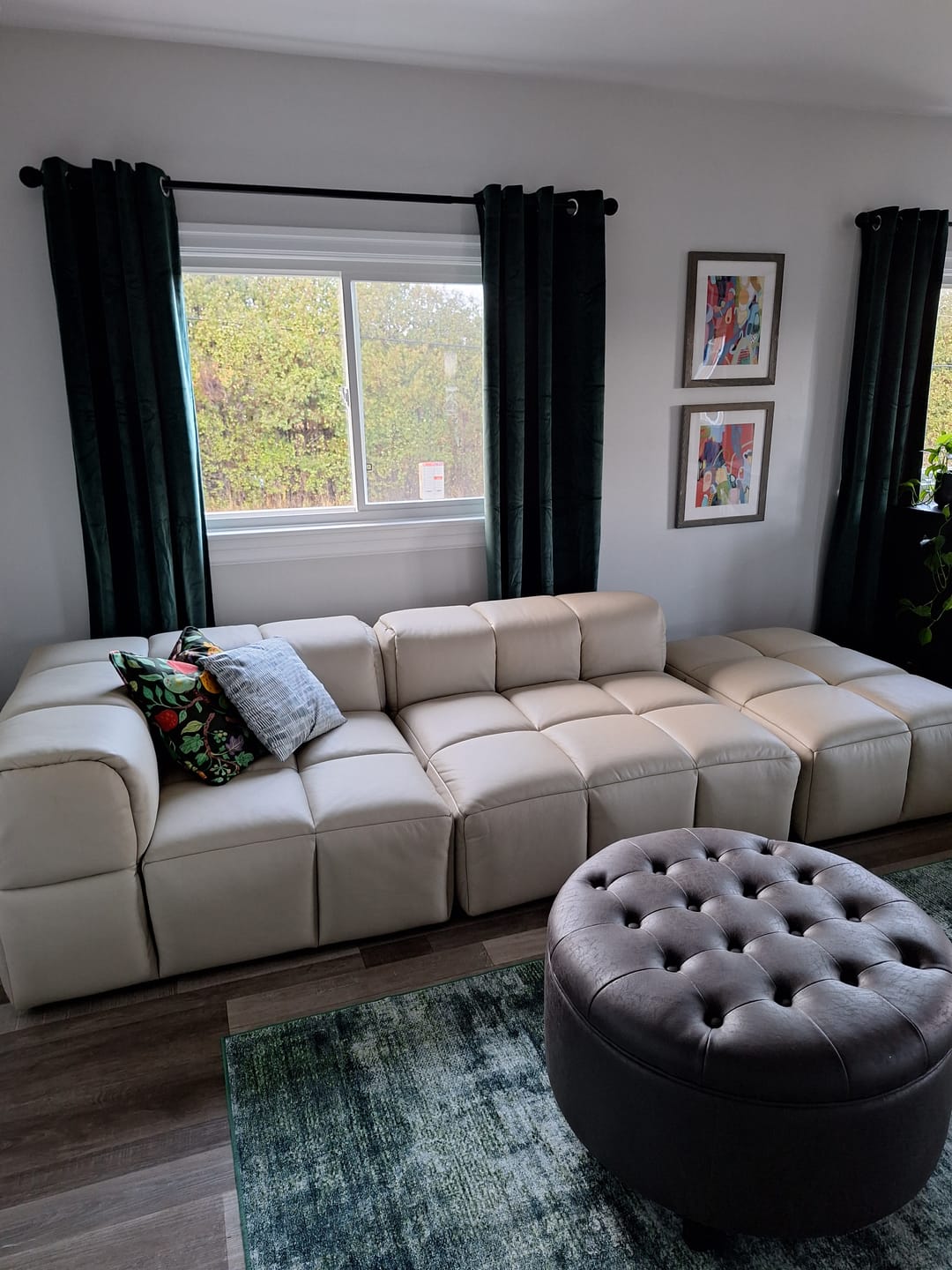Customer photo review of Tuscono Leather Beige 2 seater Single Lounge Modular Sofa
