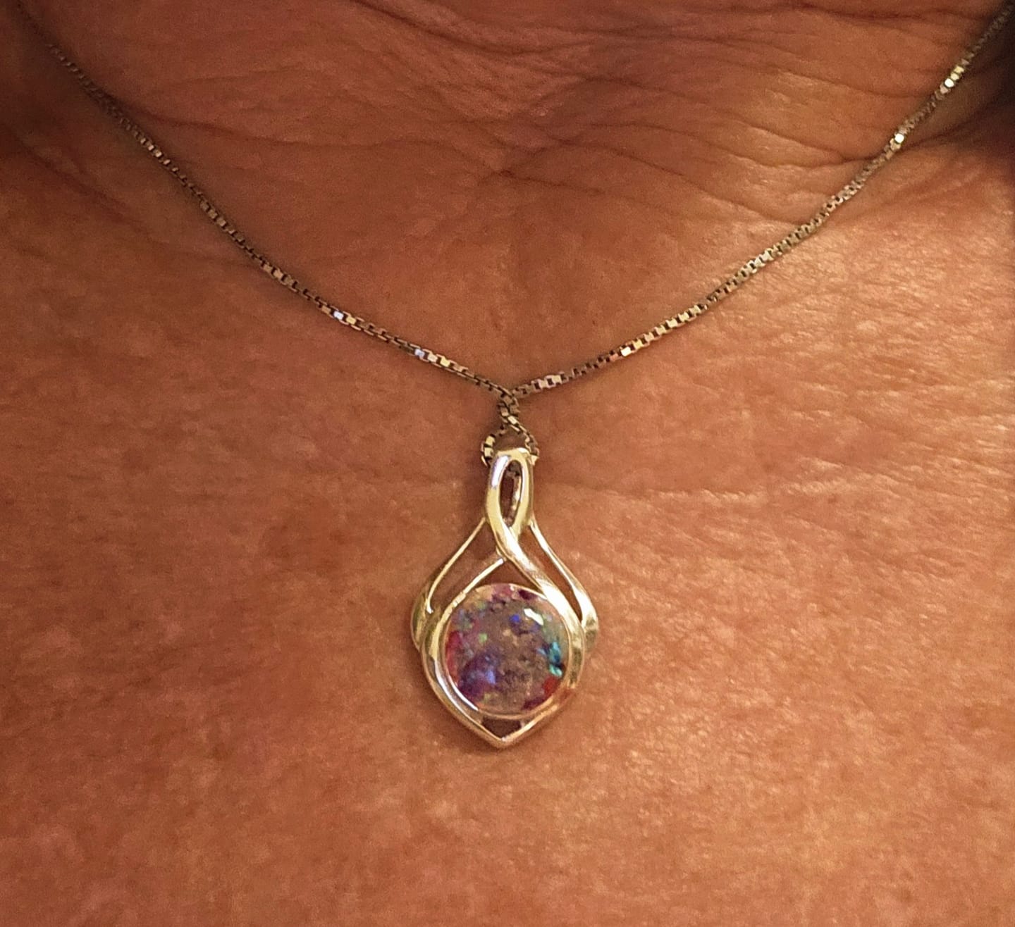 Customer photo review of Celtic Drop Cremation Pendant