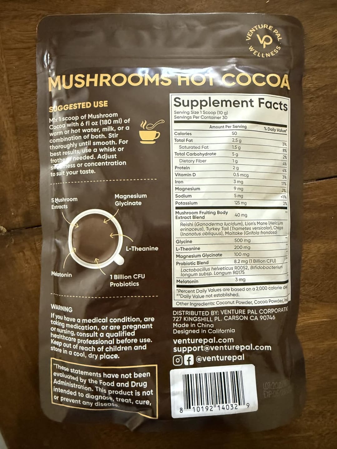Customer photo review of Mushroom Hot Cocoa - 30 servings