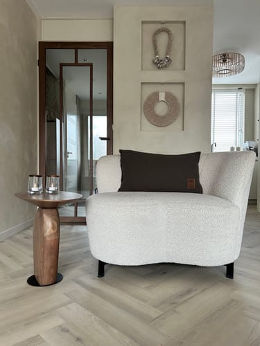 Customer photo review of Bijzettafel Noomi - Rond - Acaciahout