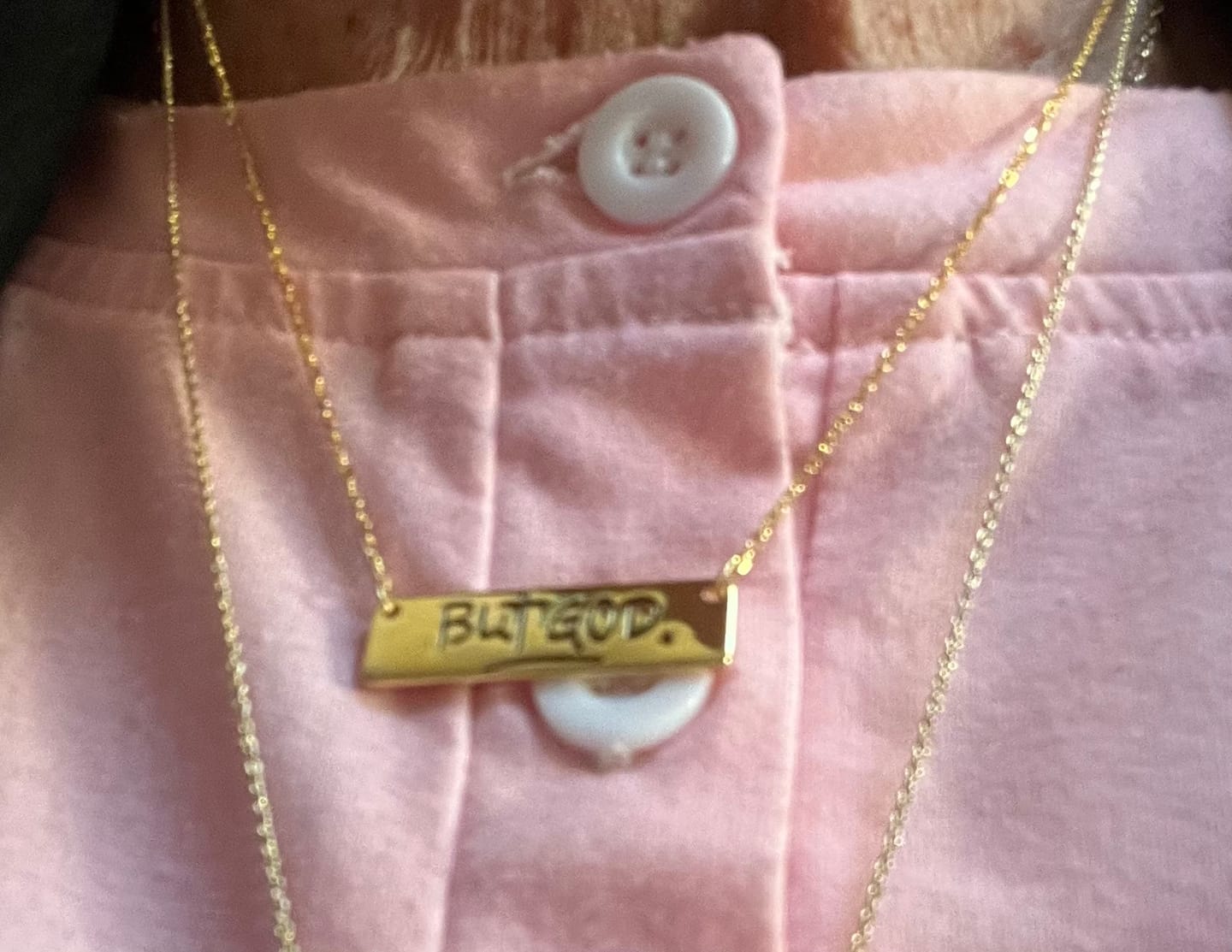 Customer photo review of But God Necklace