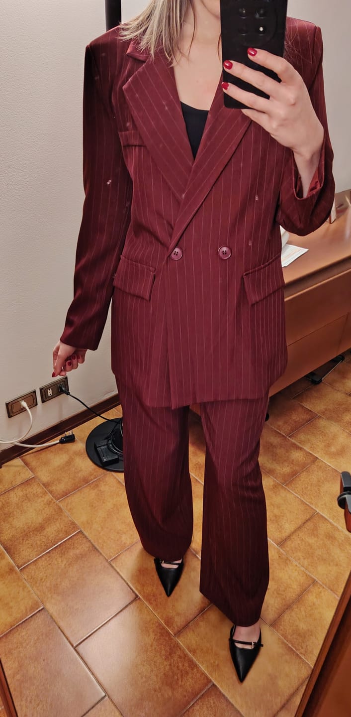 Customer photo review of Coordinato Gessato Bordeaux