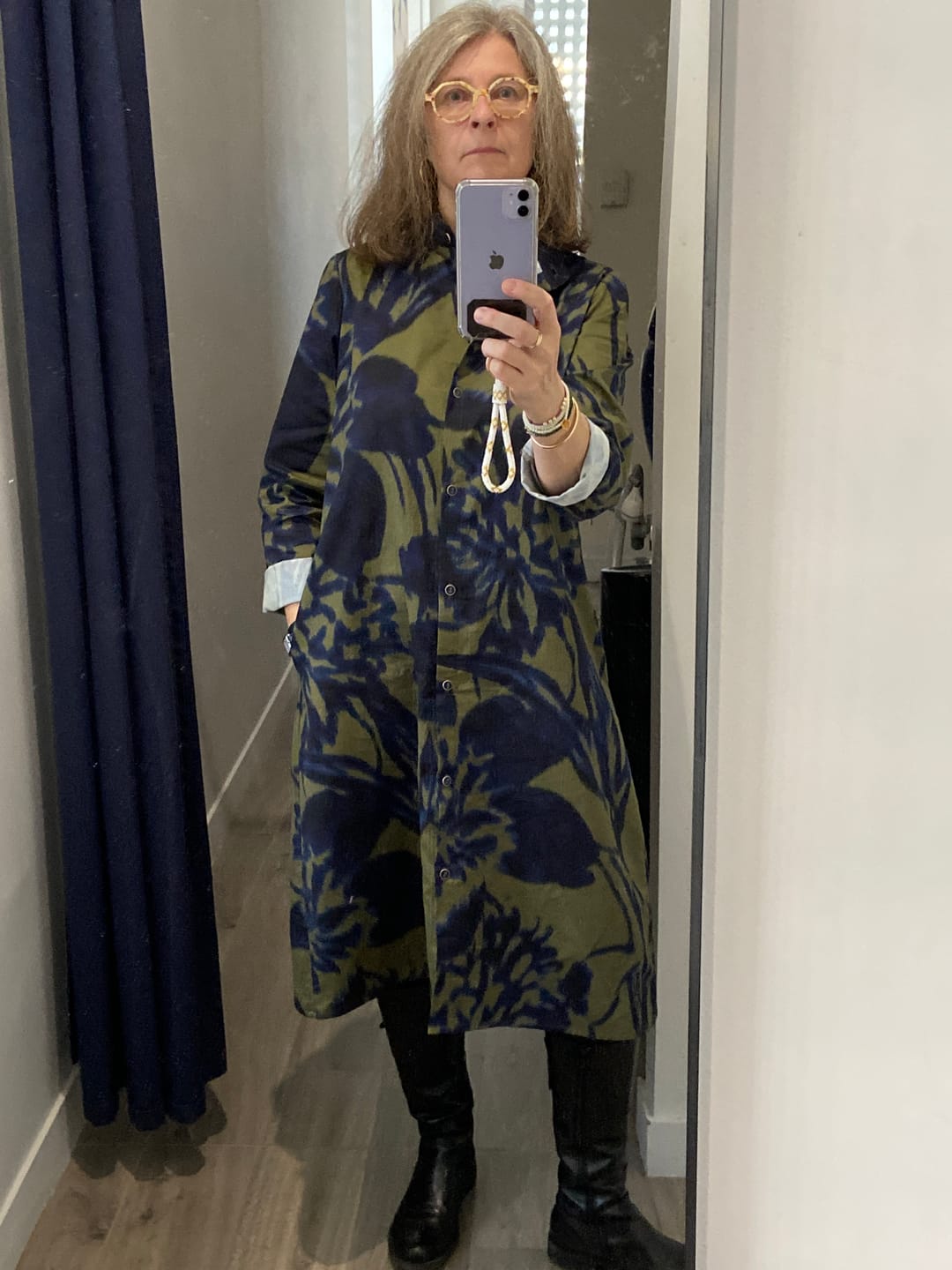 Customer photo review of Robe Yuna -  satin de coton Ondée botanique