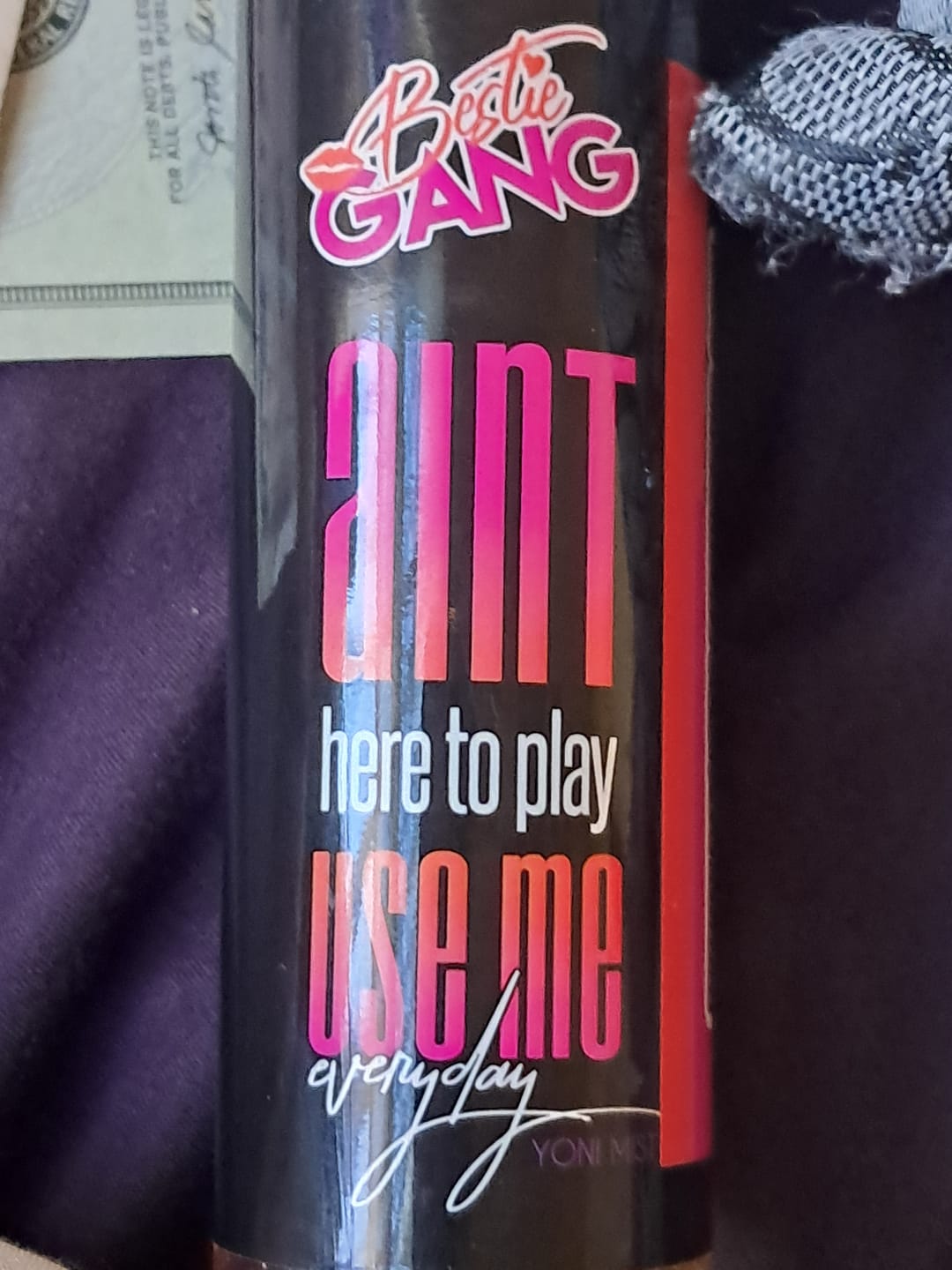 Customer photo review of Ain’t here to play use me everyday Honey Oil Mist