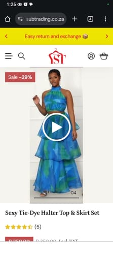 Nduduzo G. review of Sexy Tie-Dye Halter Top & Skirt Set image 1 out of 1