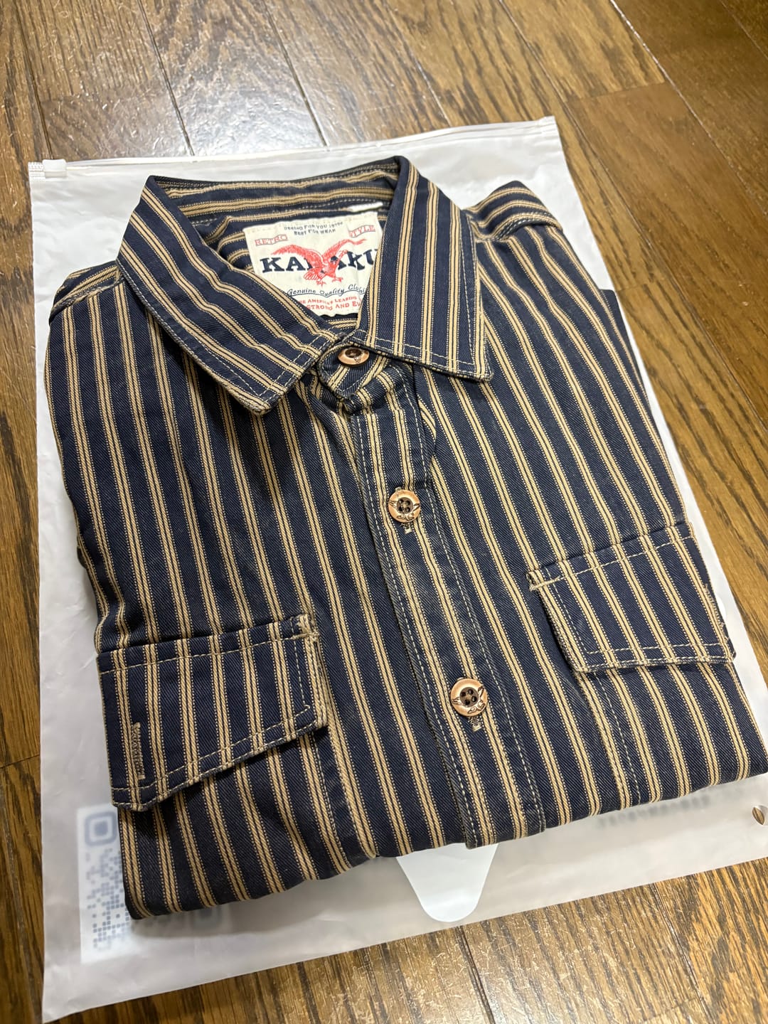 Customer photo review of ユーズド加工　レトロストライプ柄ヘビーウェイトオーバーシャツ