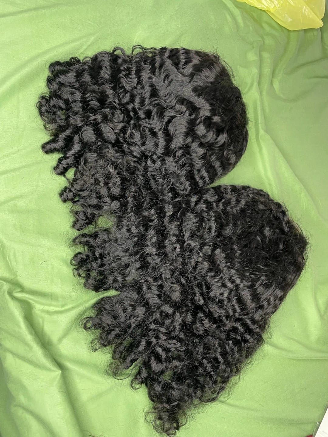 Customer photo review of MORE FACE M-cap Burmese Curly Wear Go Wigs Pre Cut 9x6 HD Lace Bleached Knots Glueless Wigs Human Hair Tiny Knots Pre Plucked Hairline