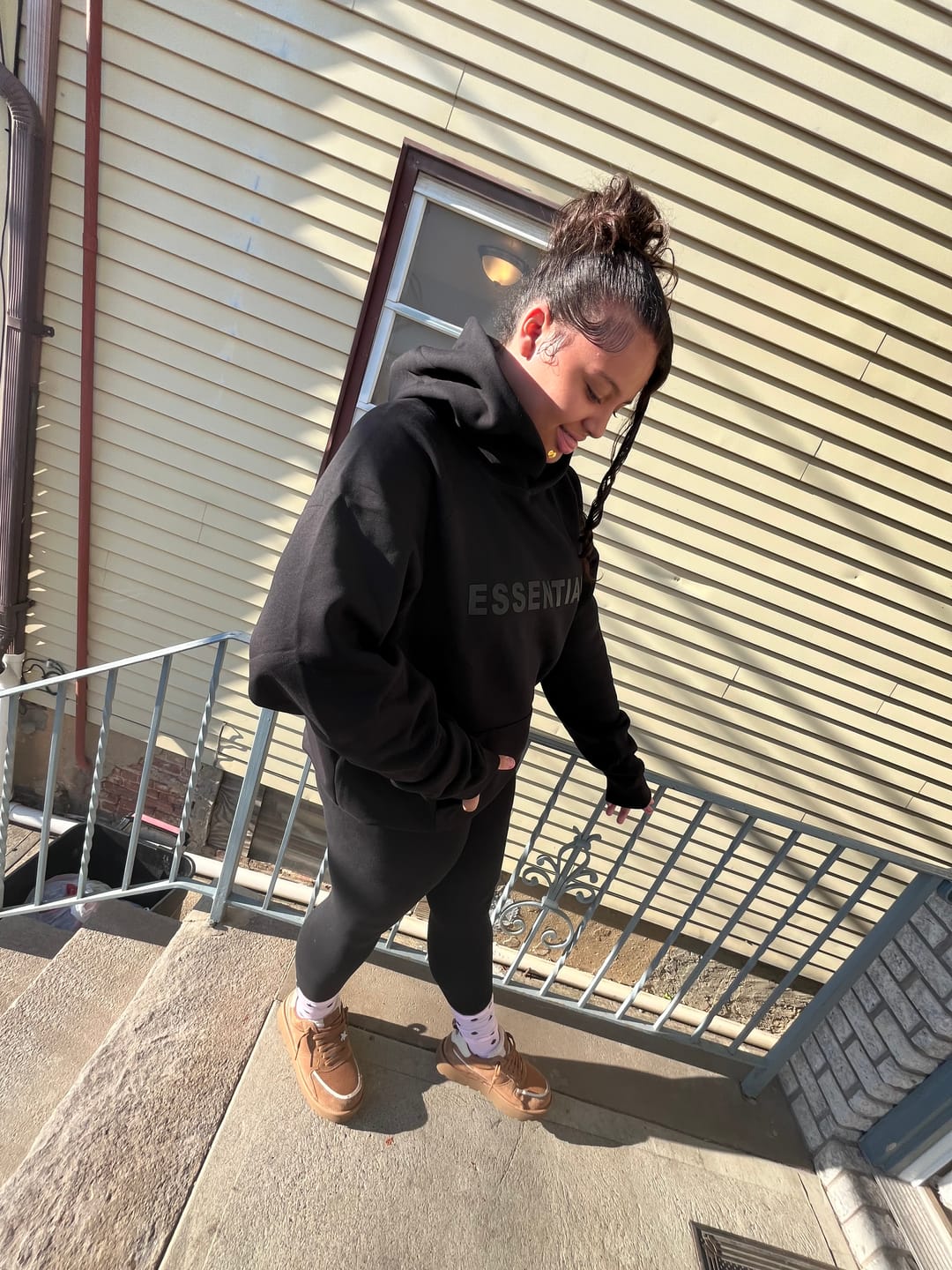 Customer photo review of NEW! Stylish 3:3 Essentials Hooded Sweatshirt 3:3 3SS3NTIALS HOODIE (Black)