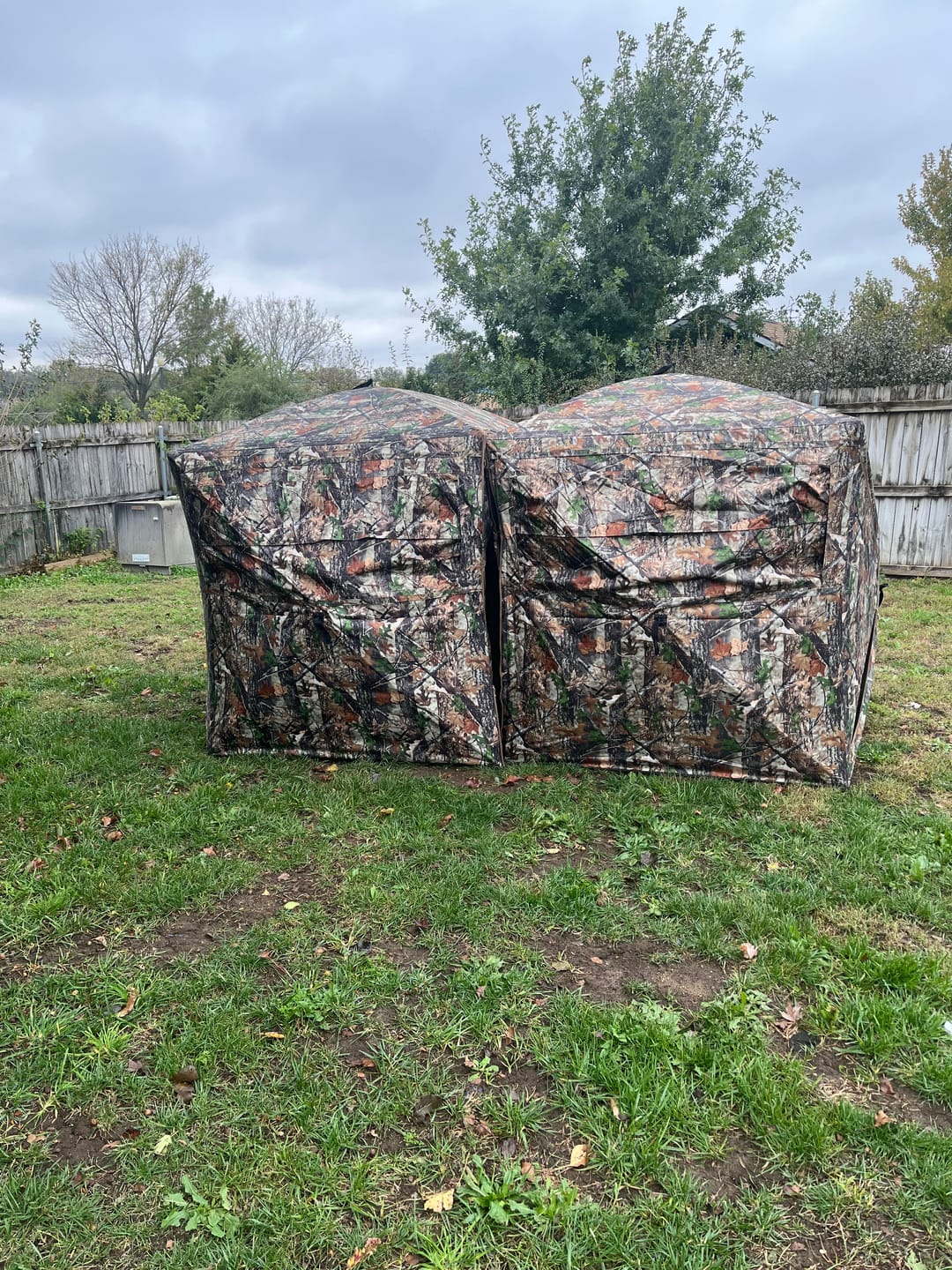 Customer photo review of FLASH SALE 4-6 Person Turkey Hunting Blind See Through Camo Ground Blind