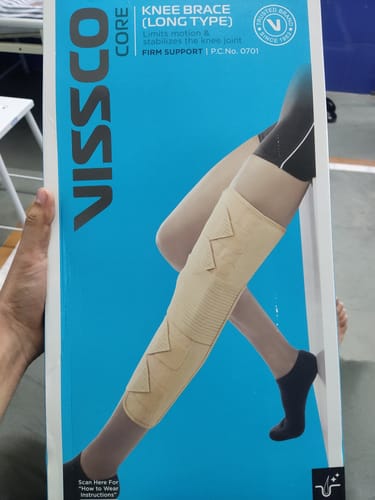 Customer photo review of Knee Stabler - Long (22" Brace) |Ideal firm Knee support that limits knee motion & stabilizes the knee with mediolateral metal supports | Color - Black