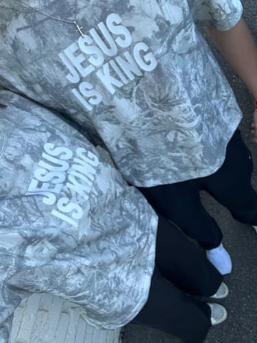 Customer photo review of Pre-Order Jesus Is King Premium Tee