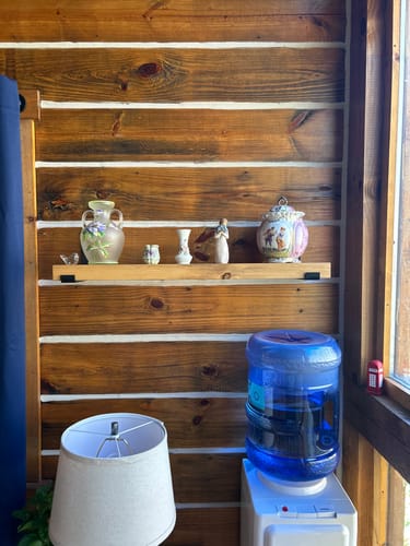 Customer photo review of Rustic Shelves with Brackets