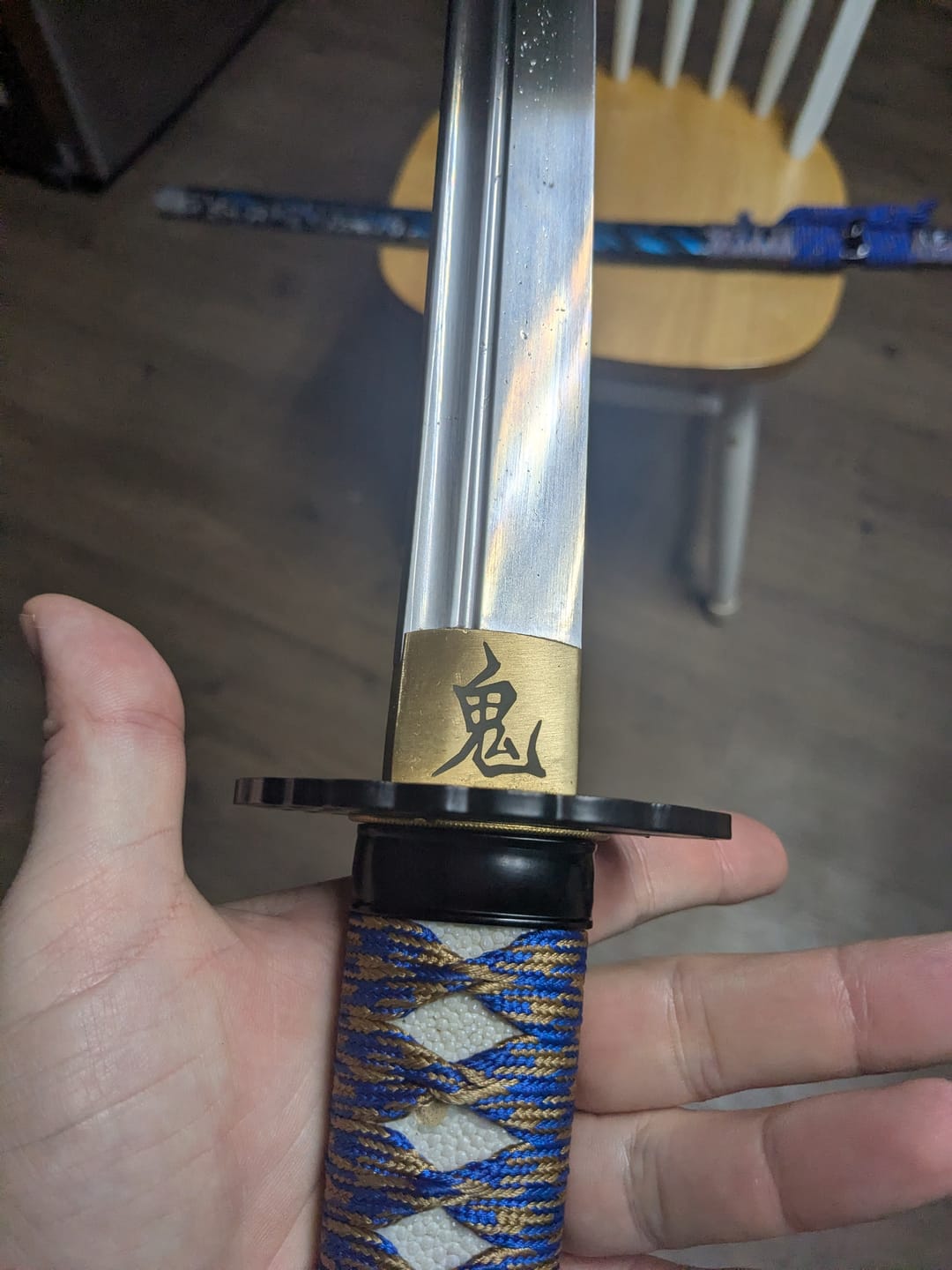 Customer photo review of The Doragon suparo Handmade Katana Extra Sharp Spring Steel Unokubi-Zukuri