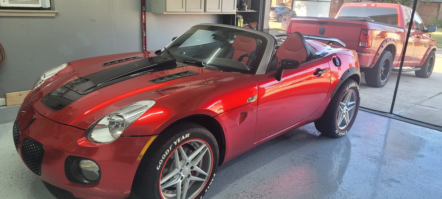 Customer photo review of Glossy Metallic Vampire Red Vinyl Wrap