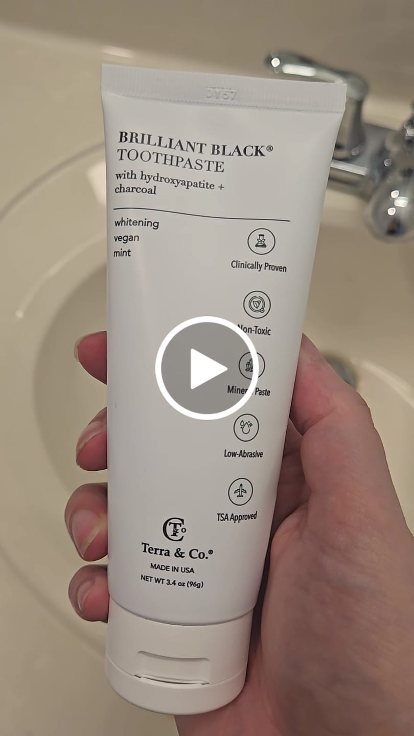 Customer video review of Brilliant Black® Charcoal Whitening Toothpaste with Micro-Hydroxyapatite (Fluoride-Free, Enamel Strength & Sensitive Teeth Relief)