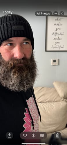 Customer photo review of Black Jacquard Beanie