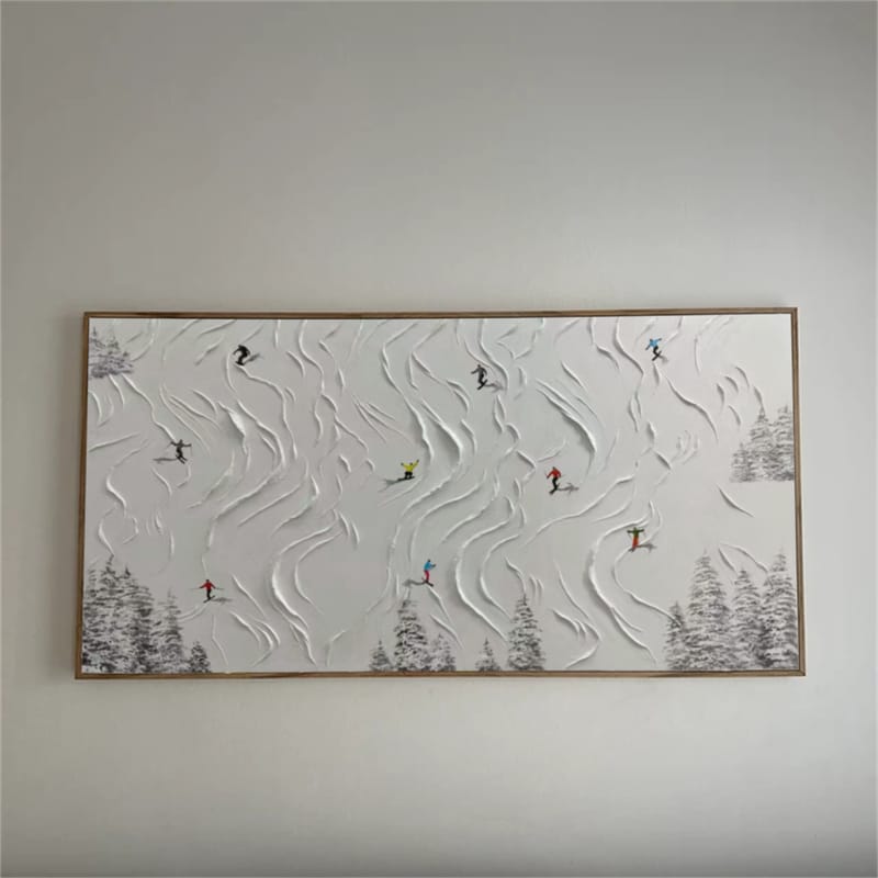 Customer photo review of Skiing Sports Textured Painting Canvas #MS001
