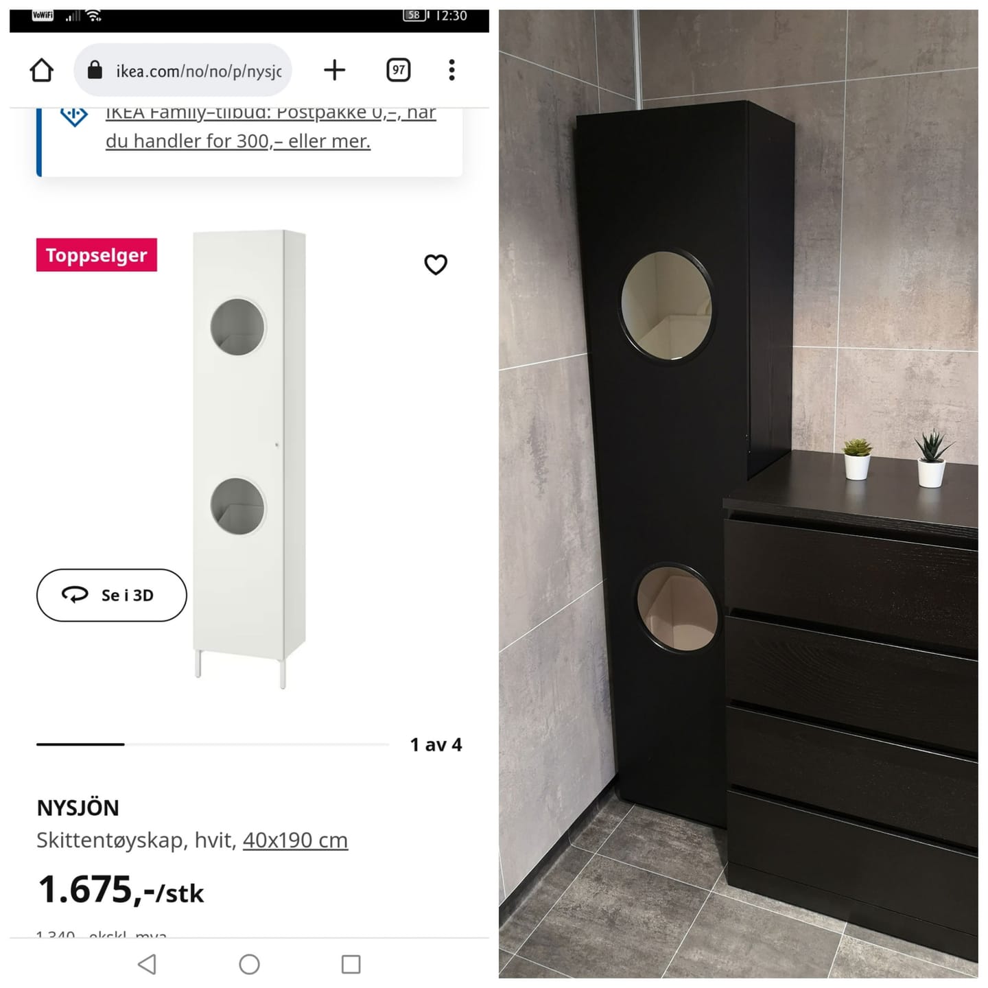 Customer photo review of Uni Matt sort kontaktplast