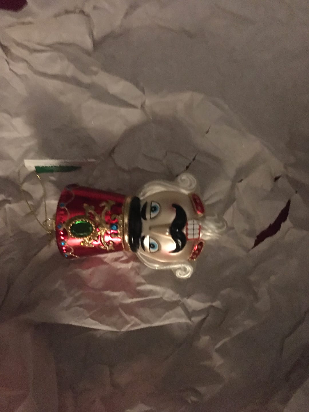 Customer photo review of Kurt Adler Glass Nutcracker & King Head Ornament