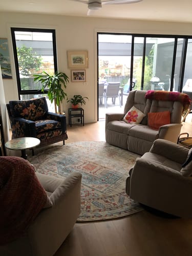 Customer photo review of Heritage Sky Blue Round Rug