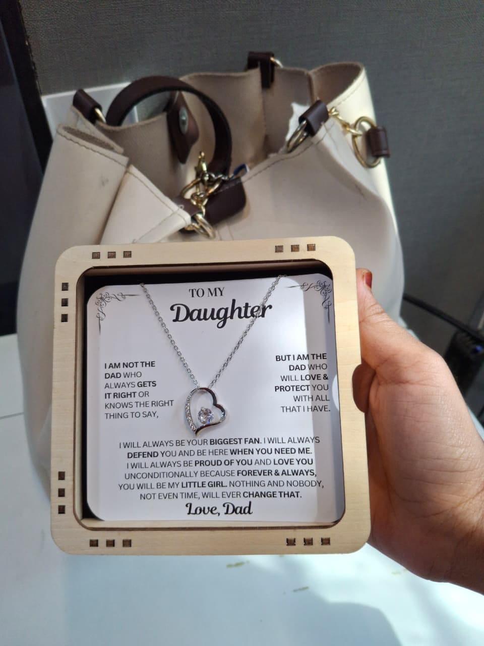 Customer photo review of You will always be my little girl - Necklace Daughter From Dad