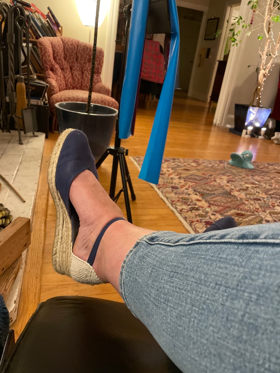 Customer photo review of Authentic Spanish Espadrilles for Women - VEGAN - Girona Eco Canvas Vegan Espadrille Wedges - Navy (Custom: 9.5 US (41EU), Navy Blue)