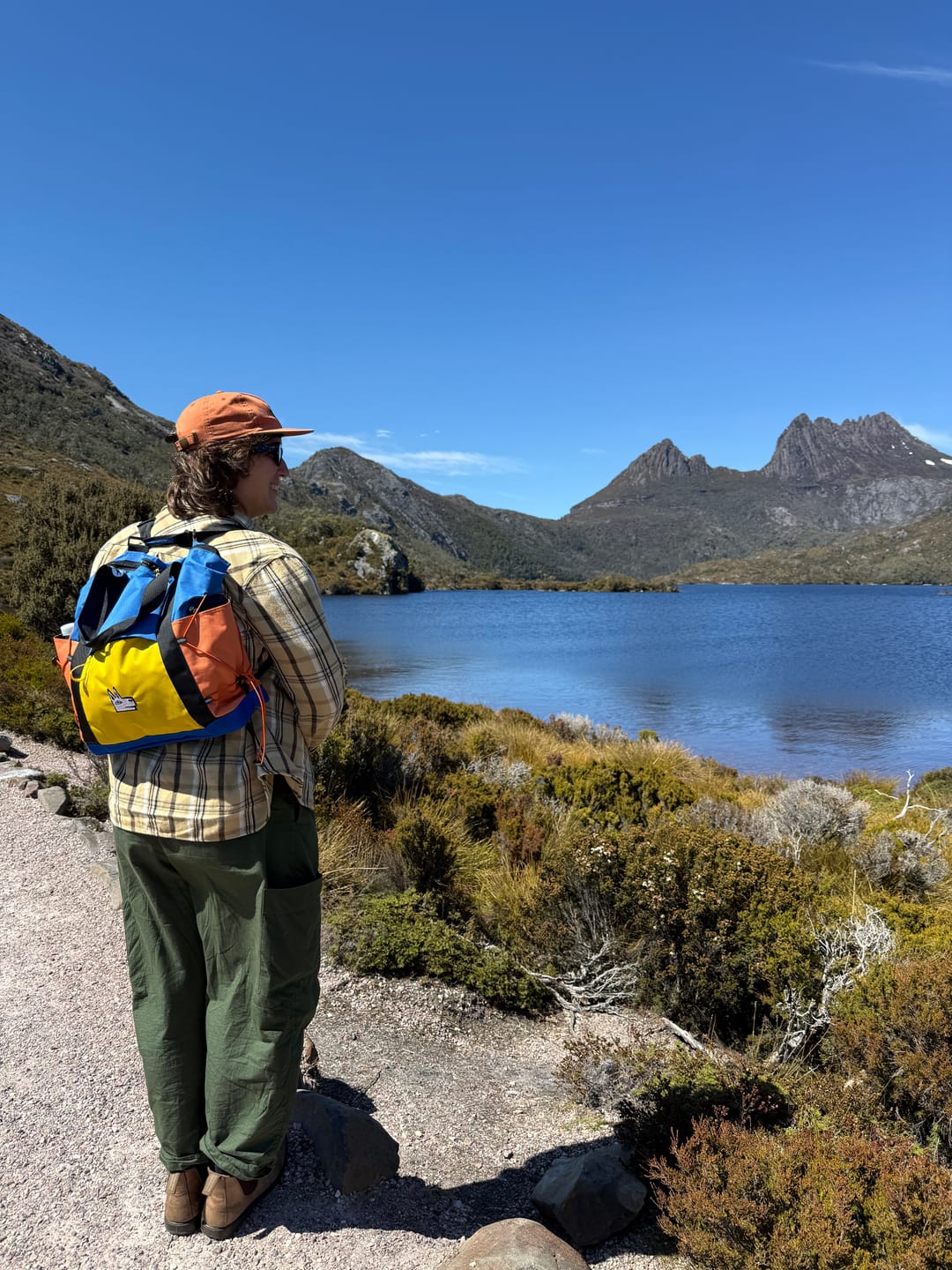 Customer photo review of The Adventure Tote in Blue + Yellow