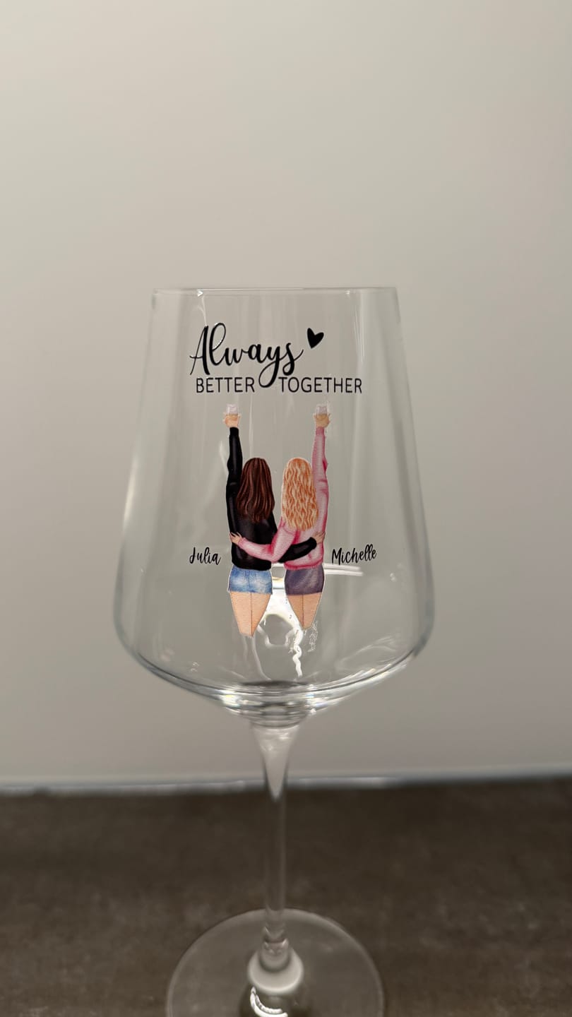 Customer photo review of Best Friends Forever - Personalisiertes Weinglas