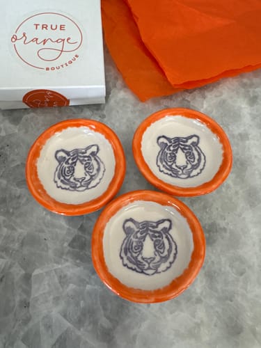 Customer photo review of Handcrafted Tiger Trinket Dish - Purple