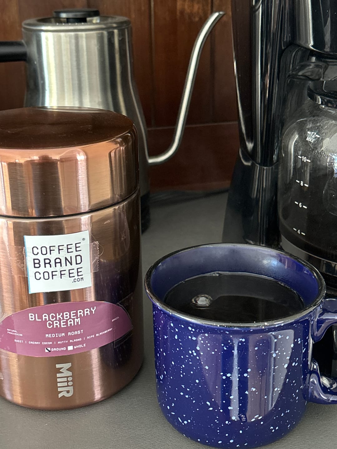 Customer photo review of Blackberry Cream Flavored Coffee