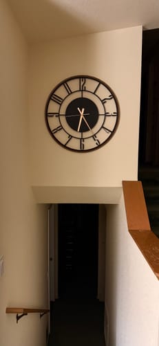 Customer photo review of METAL WALL CLOCK with Wooden Corners