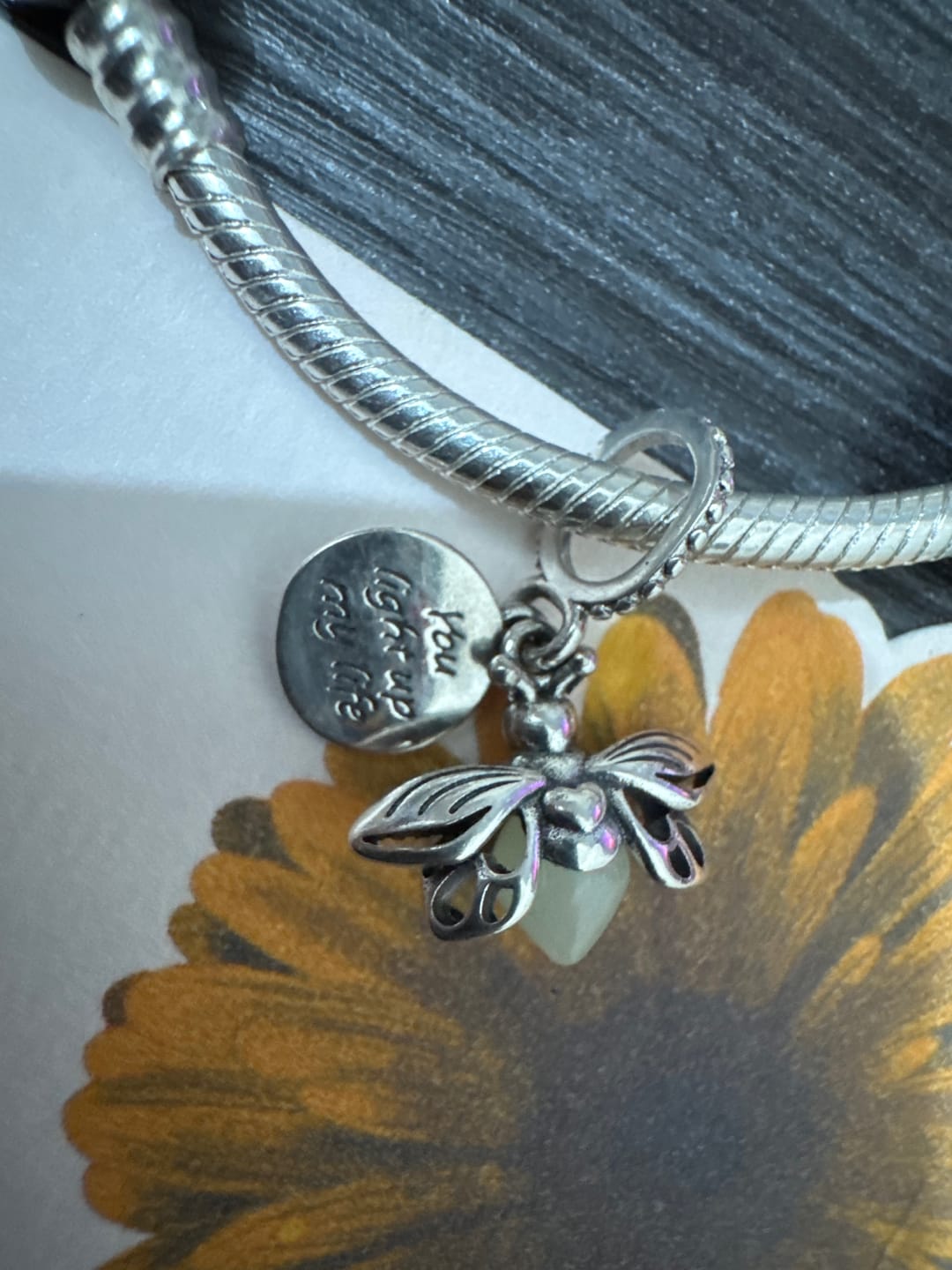 Customer photo review of Charm Luciernaga Evangeline "Iluminas Mi Vida" Fluorescente