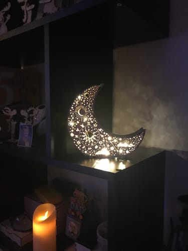 Customer photo review of Wooden Moon Candle Holder laser cut file