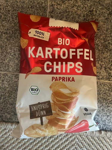 Kundenbewertung mit Foto zu Bio Kartoffelchips Paprika